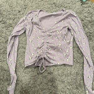 Hollister women’s long sleeve purple floral top